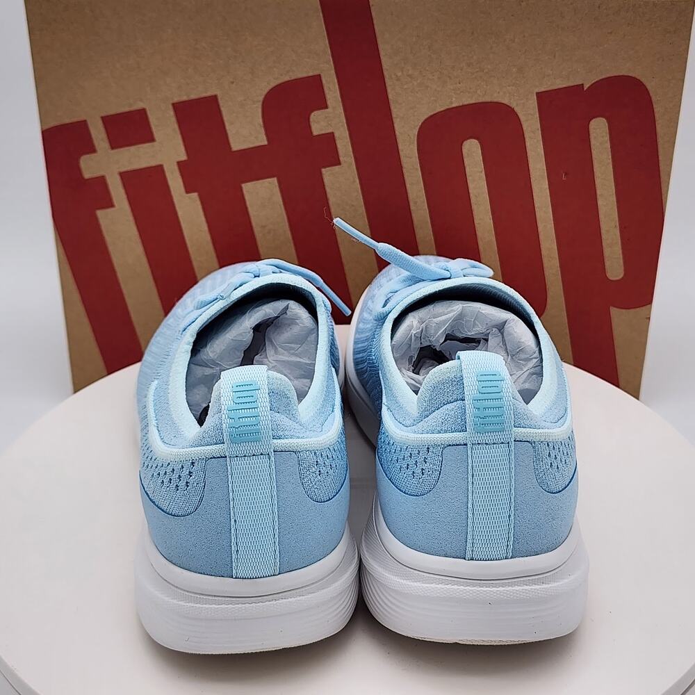 NEW - FitFlop Super-Q Knit Slip-On Lace Women's Sneakers Sky Blue - Size 7.5 - Picture 3 of 8
